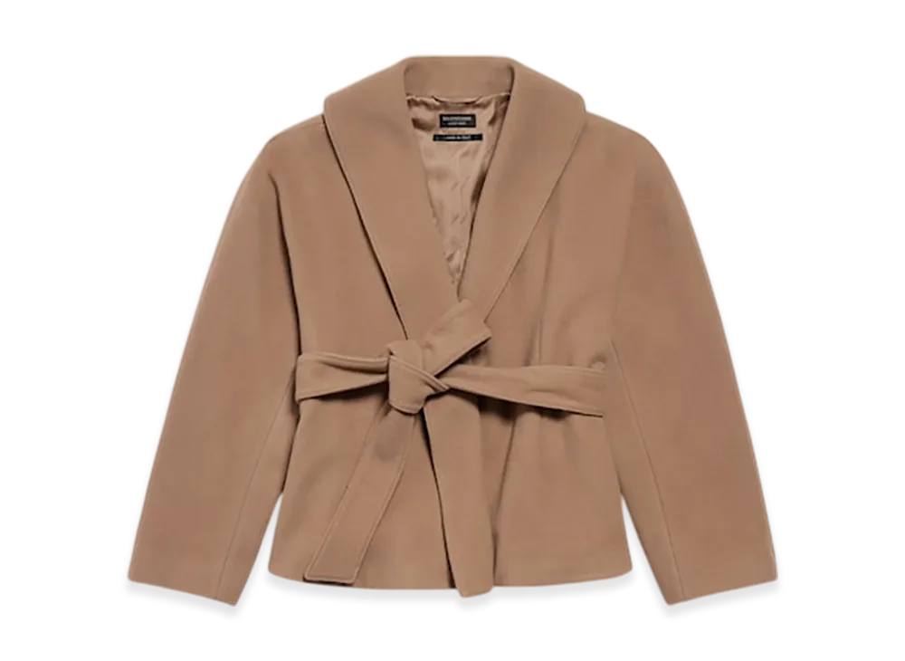 BALENCIAGA Women's Short Wrap Coat "Camel"