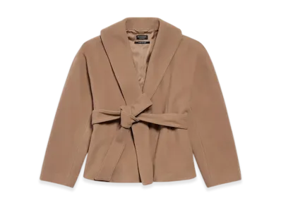 BALENCIAGA Women's Short Wrap Coat "Camel"