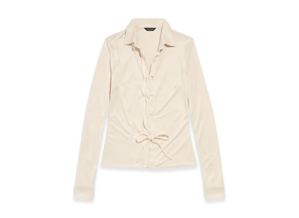 BALENCIAGA Women's Lace-up Shirt "Champagne Beige"