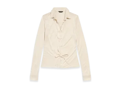 BALENCIAGA Women's Lace-up Shirt "Champagne Beige"