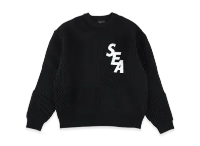 WIND AND SEA Patchwork Knit Sweater "Black"