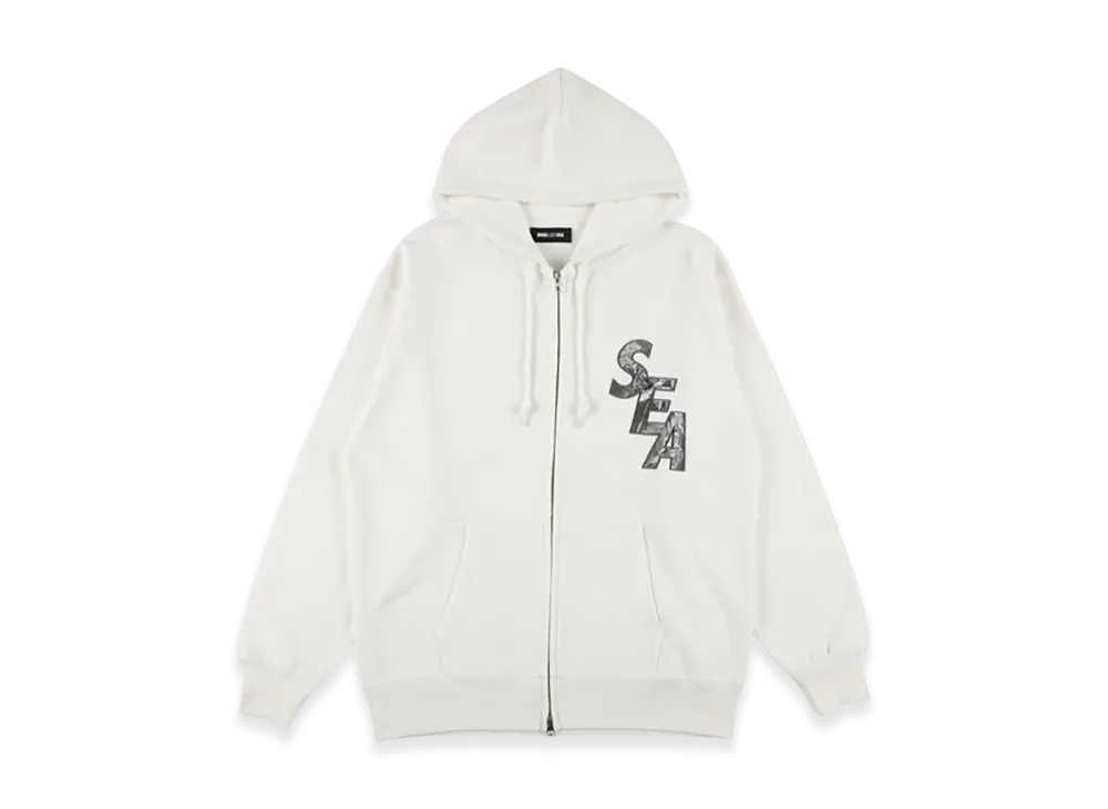 WIND AND SEA Camo Sea Zip Up Sweatshirt "White"