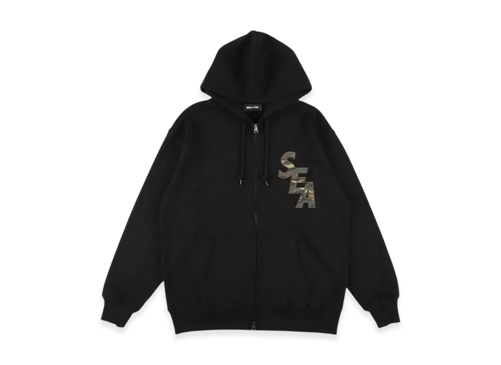 WIND AND SEA Camo Sea Zip Up Sweatshirt "Black"