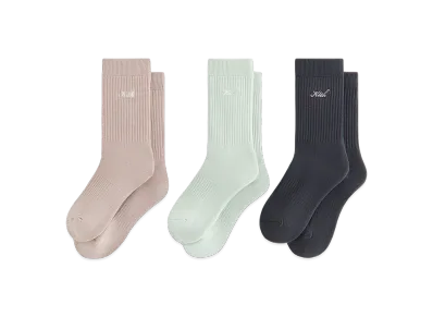 Kith Women Script Classic 3-Pack Crew Sock "Multi"