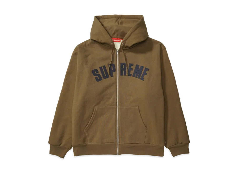 Supreme Arc Thermal Lined Zip Up Hooded Sweatshirt "Brown"