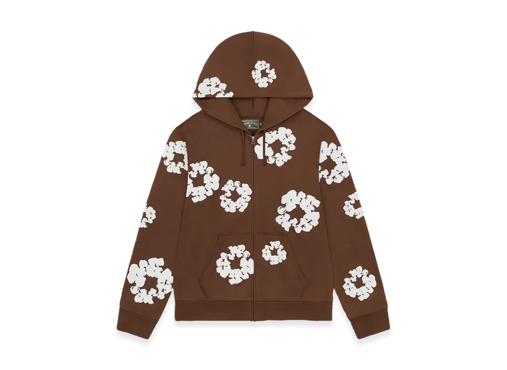 DENIM TEARS Cotton Wreath Zip Hoodie "Brown"