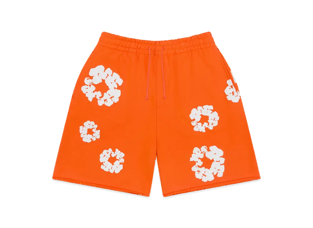 DENIM TEARS Cotton Wreath Sweatshorts "Orange"