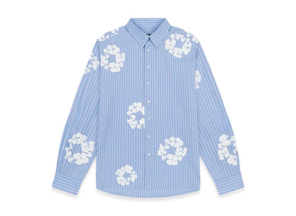 DENIM TEARS Cotton Wreath Oxford Shirt "Blue"