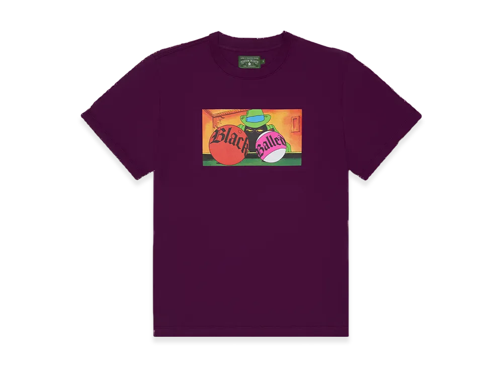 DENIM TEARS Black Balled Tee "Burgundy"