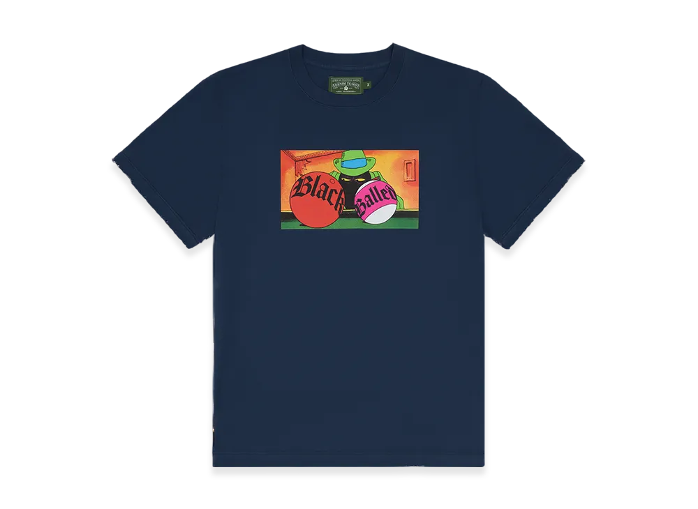 DENIM TEARS Black Balled Tee "Navy"