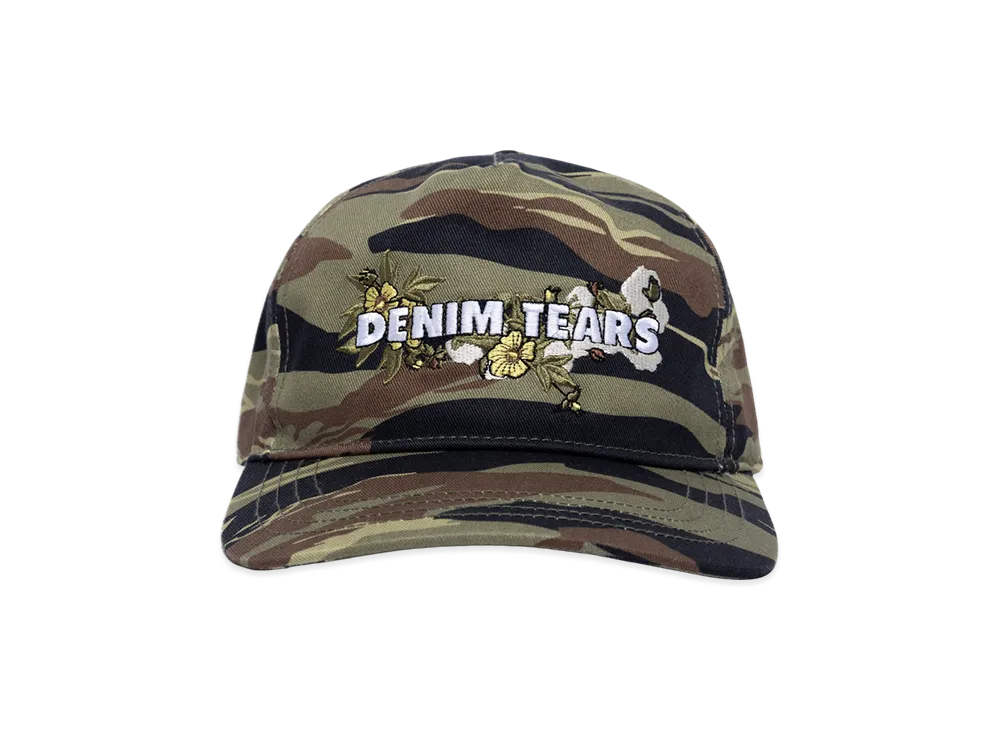 DENIM TEARS Floral Logo Trucker Hat "Camo Green"