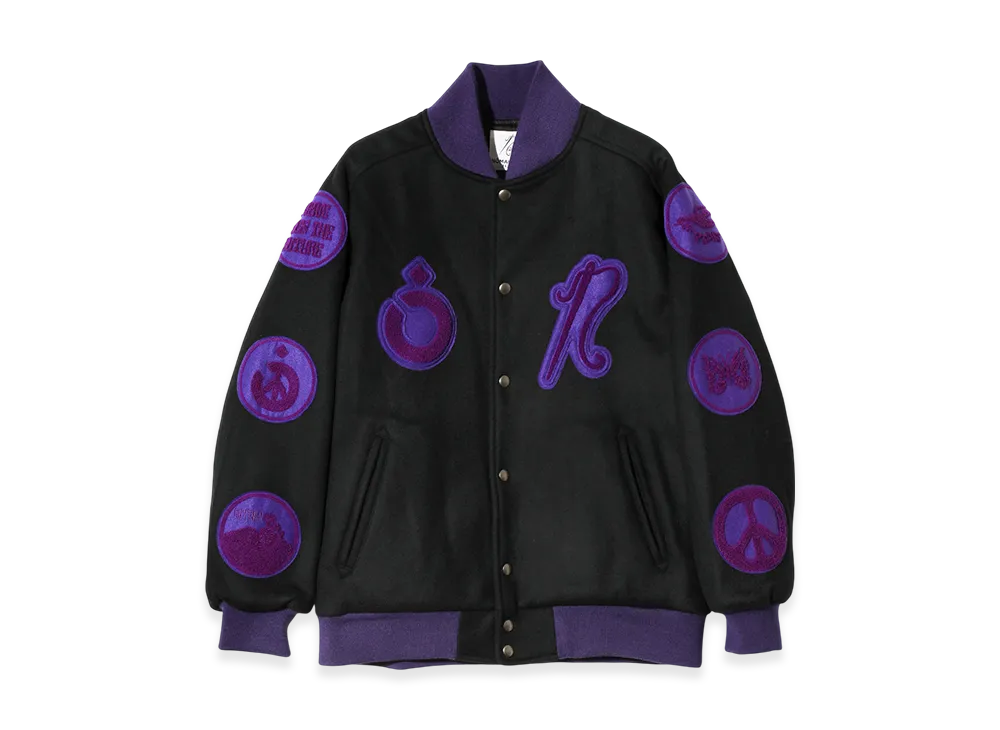 NEEDLES x NOMARHYTHM TEXTILE Patch Varsity Jacket "Black"