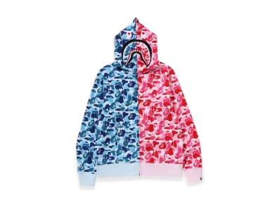A BATHING APE ABC Camo Crazy Shark Full Zip Hoodie "Blue/Pink"