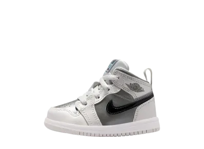 Nike TD Jordan 1 Mid SE "Photon Dust/Flat Pewter/Black/Blue Chill"