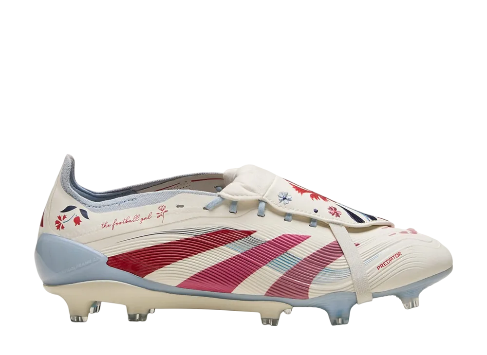 ザ フットボール ギャル × アディダス プレデター エリート フォールドオーバー タン FG "オフホワイト/イージーピンク/ピュアルビー"