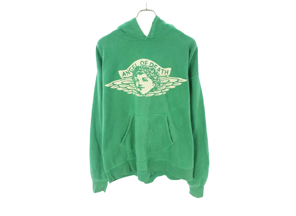 SAINT Mxxxxxx Angel Print Distressed Pullover Hoodie 22AW