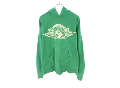 SAINT Mxxxxxx Angel Print Distressed Pullover Hoodie 22AW