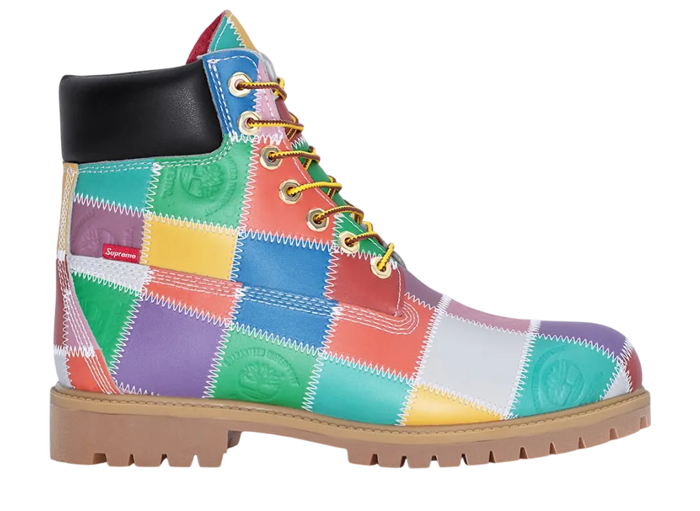 シュプリーム × ティンバーランド パッチワーク 6インチ プレミアムブーツ "マルチカラー"