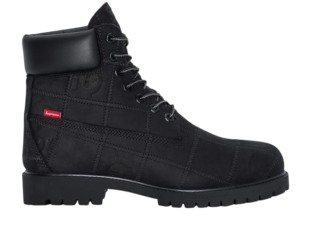 シュプリーム × ティンバーランド パッチワーク 6インチ プレミアムブーツ "ブラック"