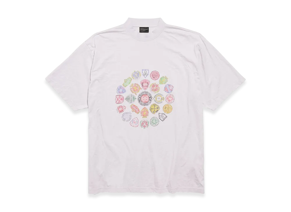 BALENCIAGA Spiral Crest T-shirt Medium Fit "Dirty Effect White"