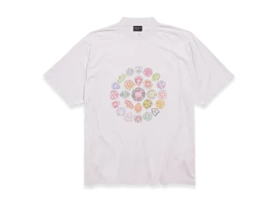 BALENCIAGA Spiral Crest T-shirt Medium Fit "Dirty Effect White"