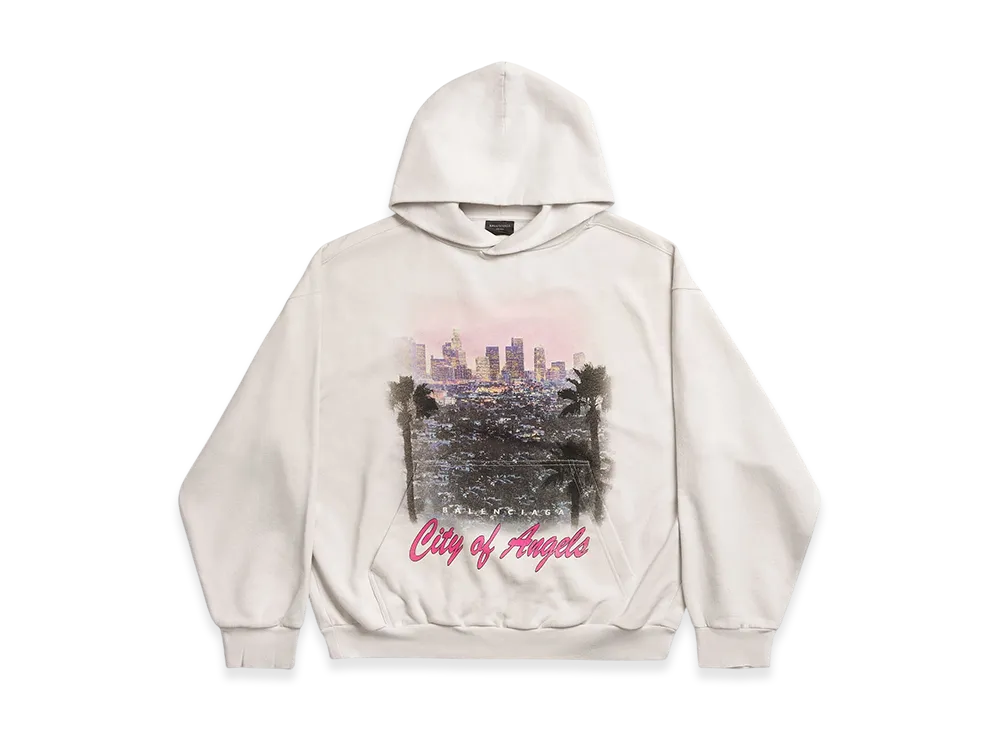 BALENCIAGA City Of Angels Hoodie Medium Fit "Dirty Effect White"