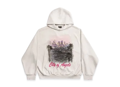 BALENCIAGA City Of Angels Hoodie Medium Fit "Dirty Effect White"