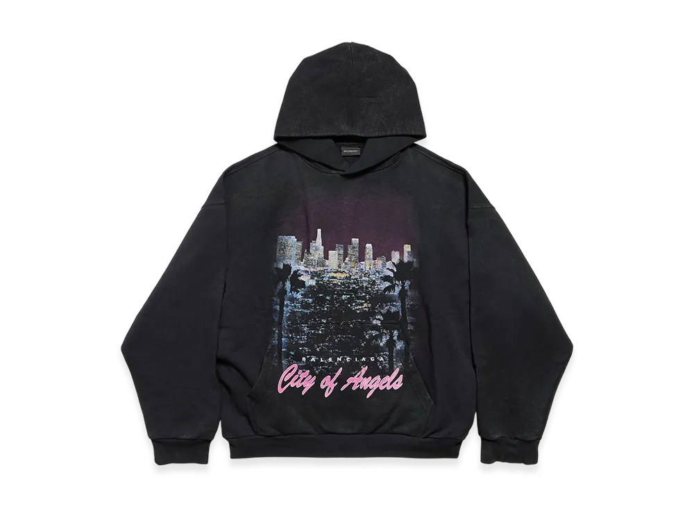 BALENCIAGA City Of Angels Hoodie Medium Fit "Black"