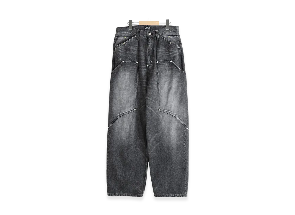 Fake as flowers Newcommune Aged Baggy Denim "Black"