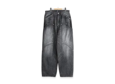 Fake as flowers Newcommune Aged Baggy Denim "Black"