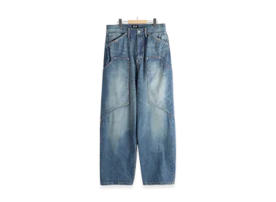 Fake as flowers Newcommune Aged Baggy Denim "Indigo"