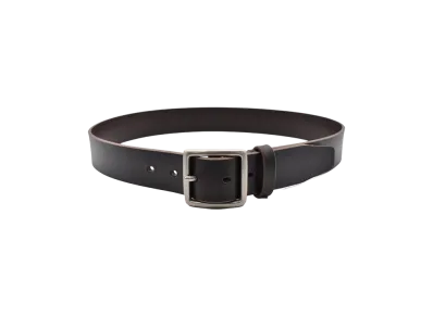 MINEDENIM Leather Officer Belt "Dark Brown"