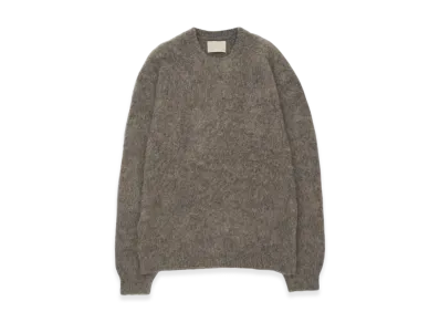 YOKE 3color Mix Baby Alpaca Crewneck Sweater "Charcoal"