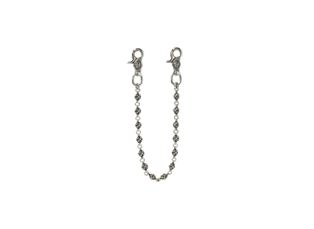 Chrome Hearts # 2 Cross Ball Wallet Chain 2 Clip Short "SILVER"