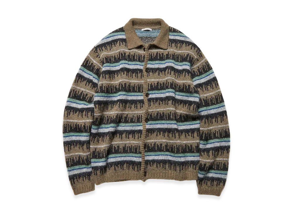 uniform experiment Mohair Border Knit Blouson "Khaki"
