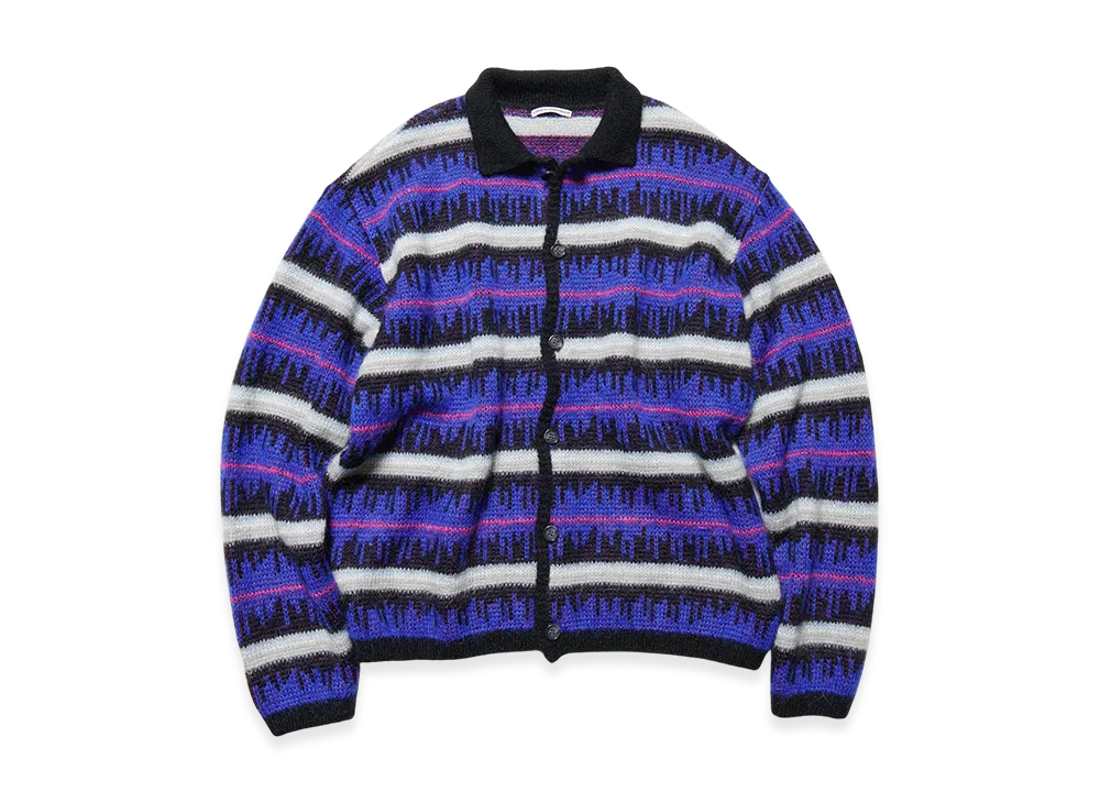 uniform experiment Mohair Border Knit Blouson "Black"