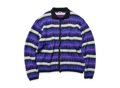 uniform experiment Mohair Border Knit Blouson "Black"