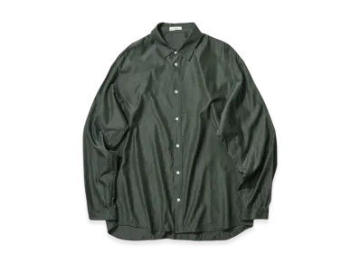 ATON Short Fiber Silk Washed Shirt "Green"