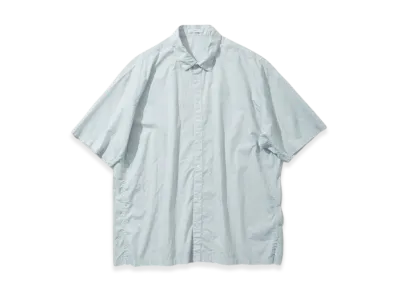 ATON Cotton Lawn Oversized Short Sleeve Shirt "Ice Blue"