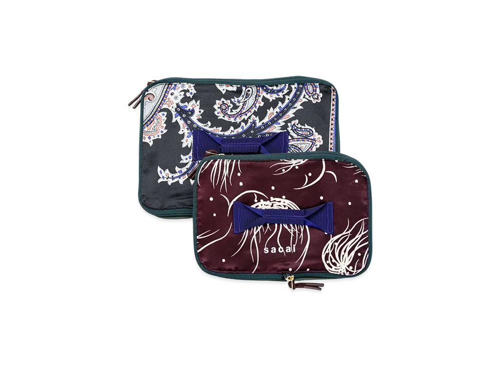 sacai Zantan Travel Pouch Set "Black/Bordeaux"