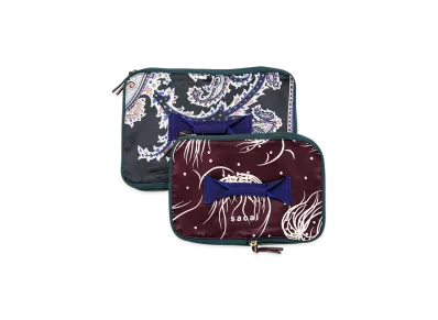 sacai Zantan Travel Pouch Set "Black/Bordeaux"