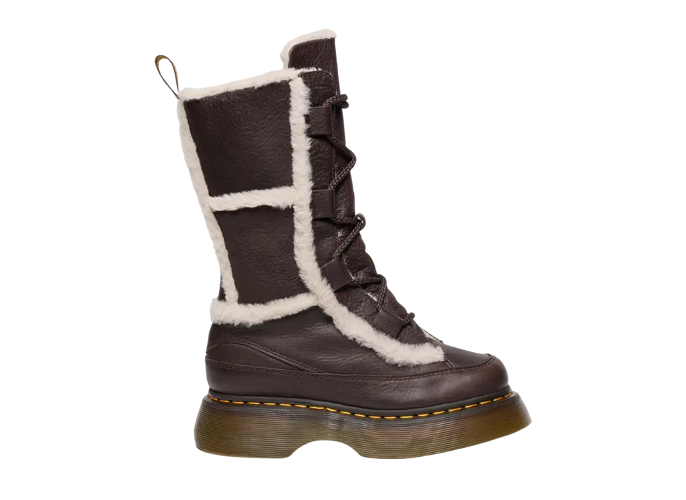 Dr.Martens Women's Buzz Lace Warm Lined High Leg Boots "Dark Brown/Natural"