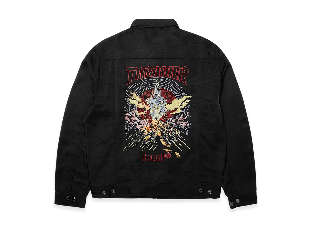 HUF x THRASHER Trucker Jacket "Black"