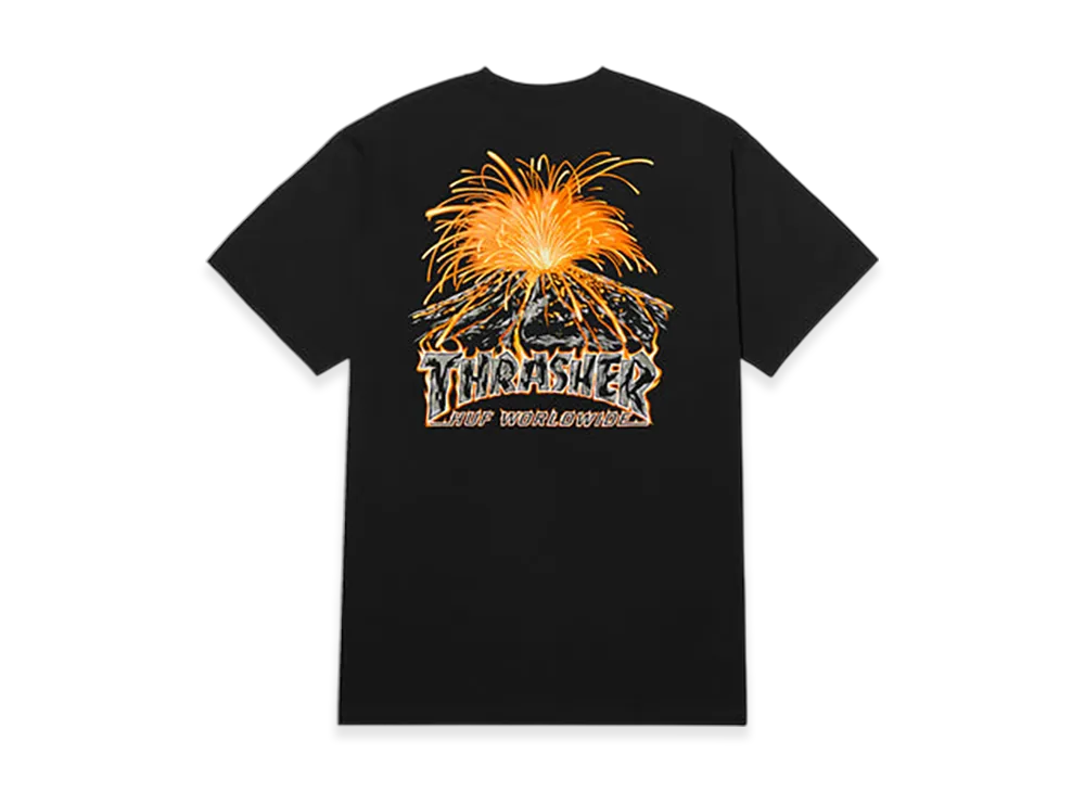 HUF x THRASHER Meltdown Tee "Black"