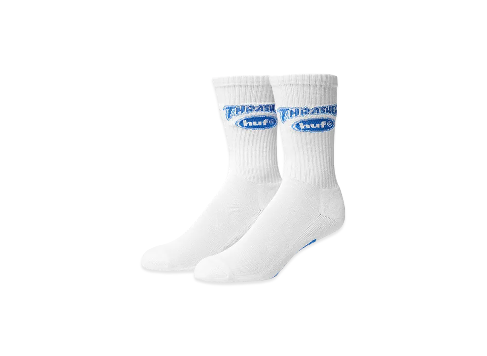 HUF x THRASHER Logo Socks "White"