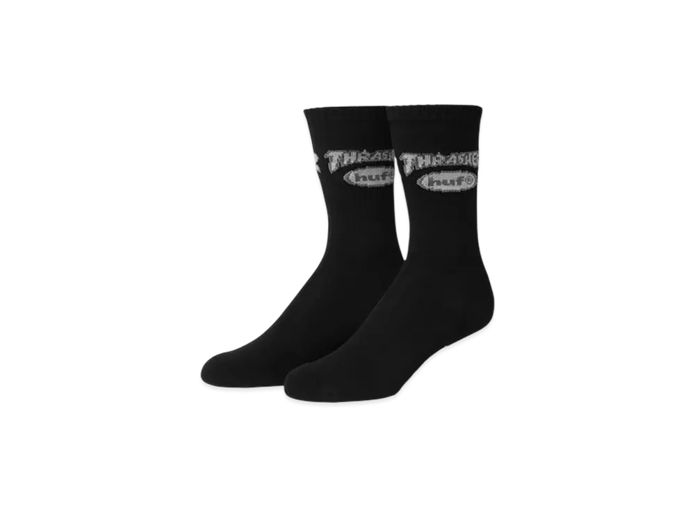 HUF x THRASHER Logo Socks "Black"