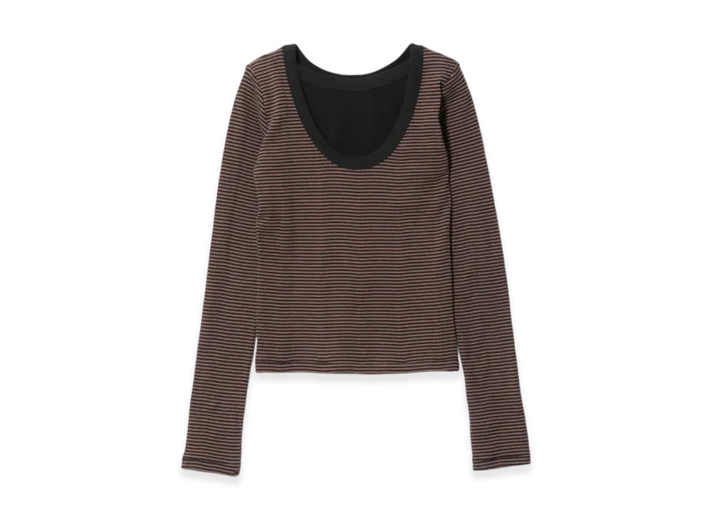 beautiful people Miller Double-Front Long T-Shirt "Brown"