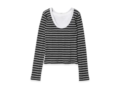beautiful people Miller Double-Front Long T-Shirt "Black"