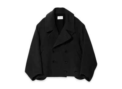 beautiful people Double-End Lightpile Double Cloth Pcoat "Black"