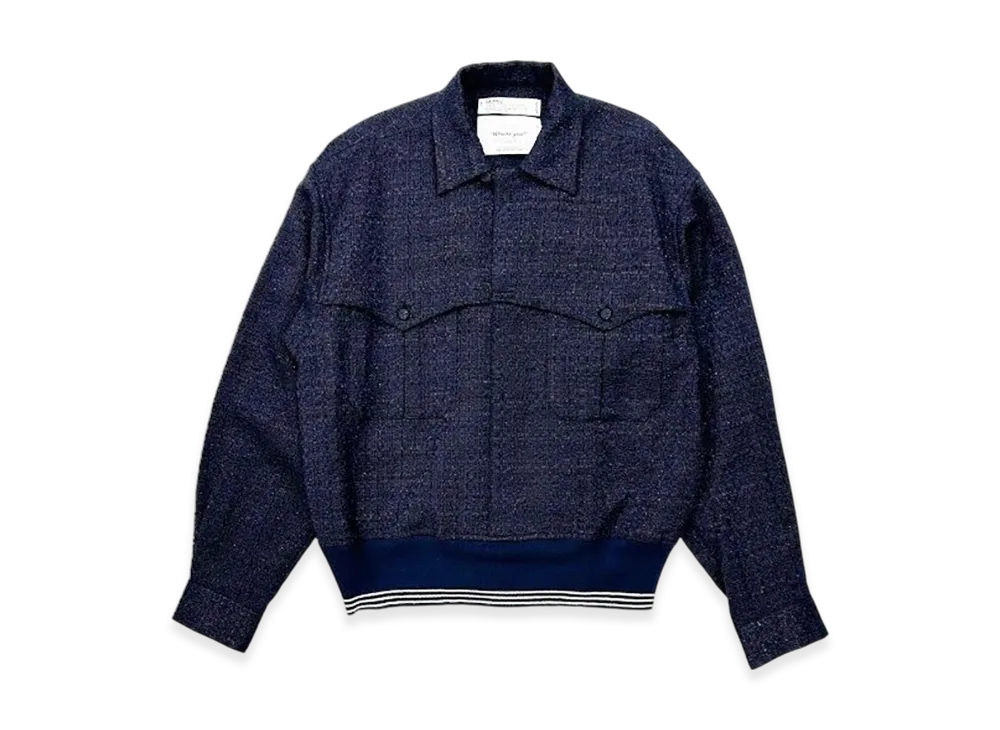 DAIRIKU Tweed Mountain Rib Shirt "Lame Navy"